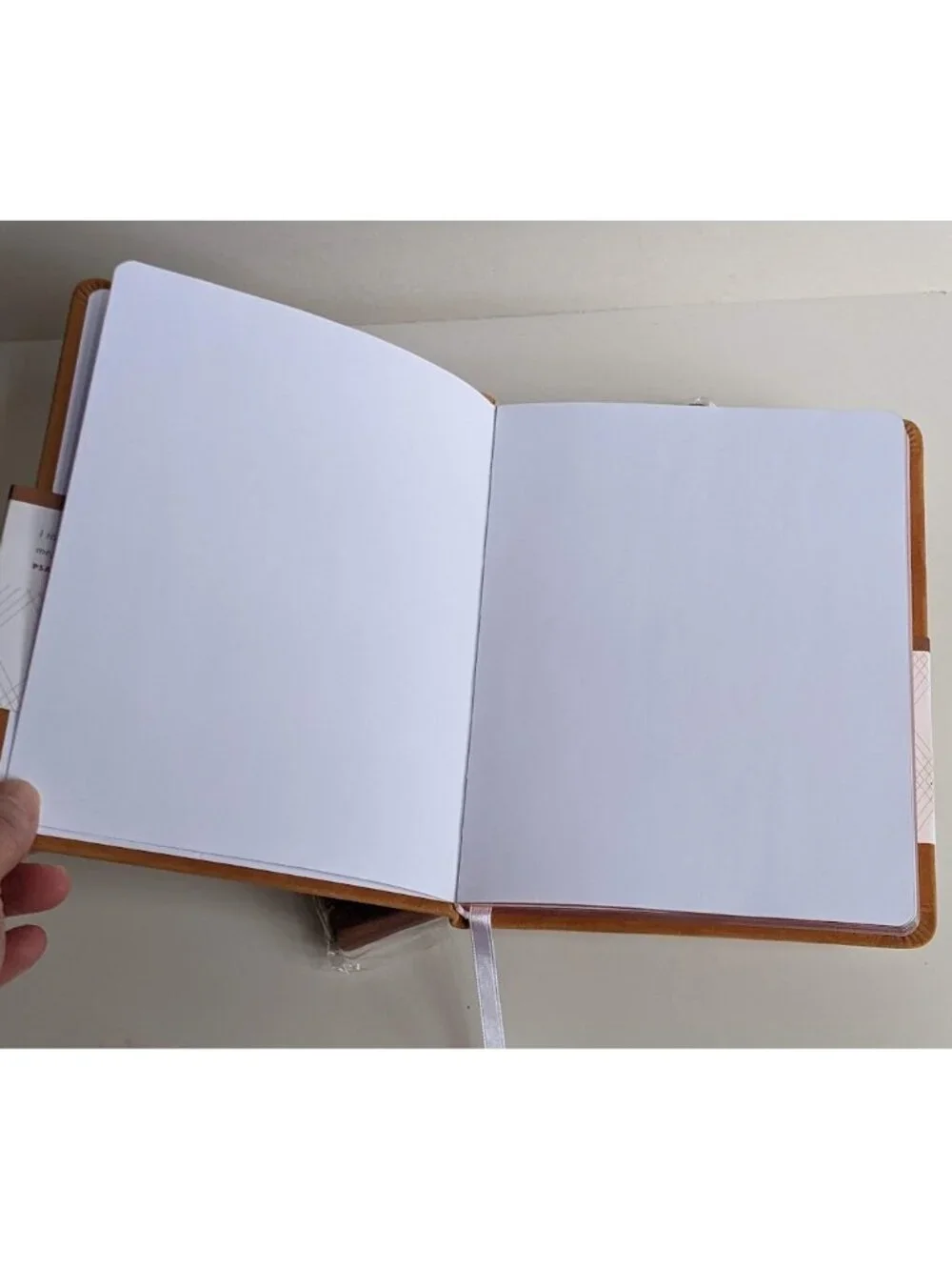 One Yellow Brown Leather Journal Notebook, 208 Smooth Ivory Pages